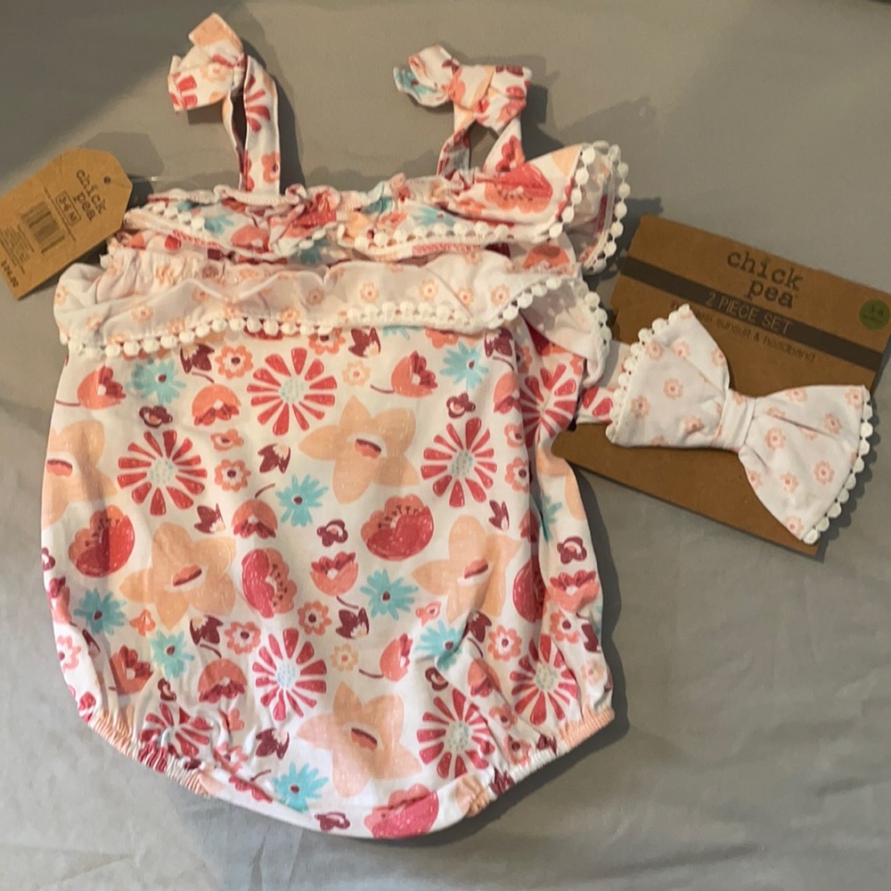 Floral Romper with headband